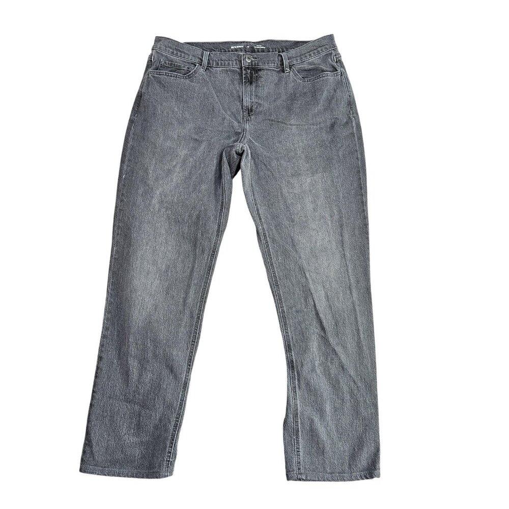 Old Navy Boyfriend Jeans Womens 14 Gray Charcoal Wash Mid Rise WOW Denim